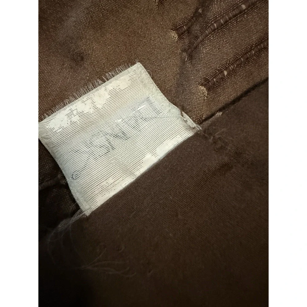 Dansk Full Queen Duvet Cover & 2 Shams Cocoa Brown Cotton Textured Grid VTG